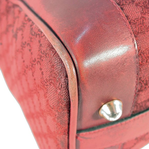 CELINE Vintage Bordeaux Macadam Canvas Boston Bag - Picture 9 of 13